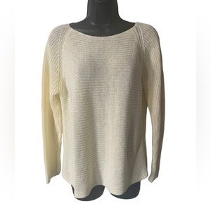 Yellow Eileen Fisher Open Knit Spring Sweater Size M